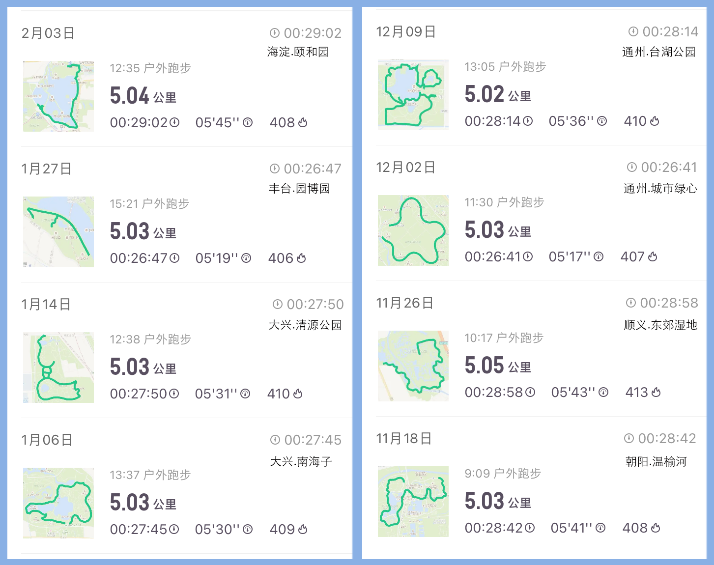 环北京五公里八公园跑步行动